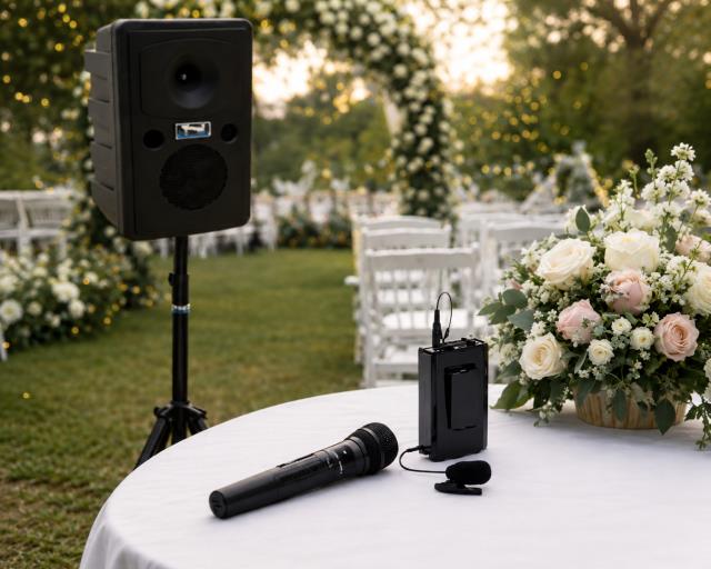 Example of a separate speaker and microphone setup