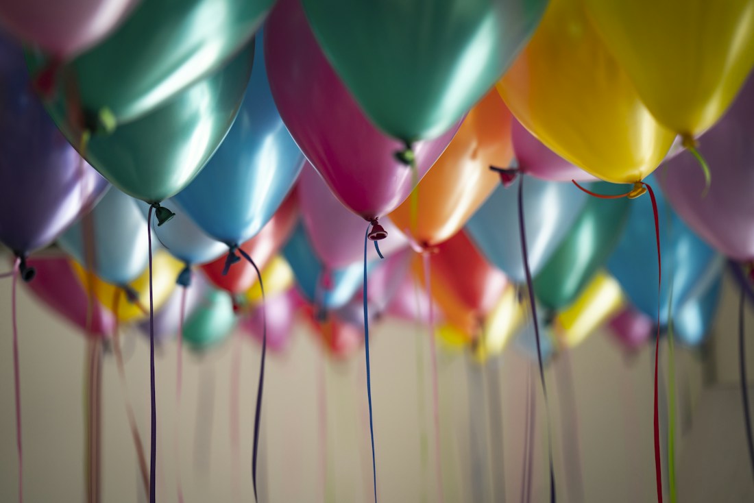 Illustrative colorful balloons for a private celebration
